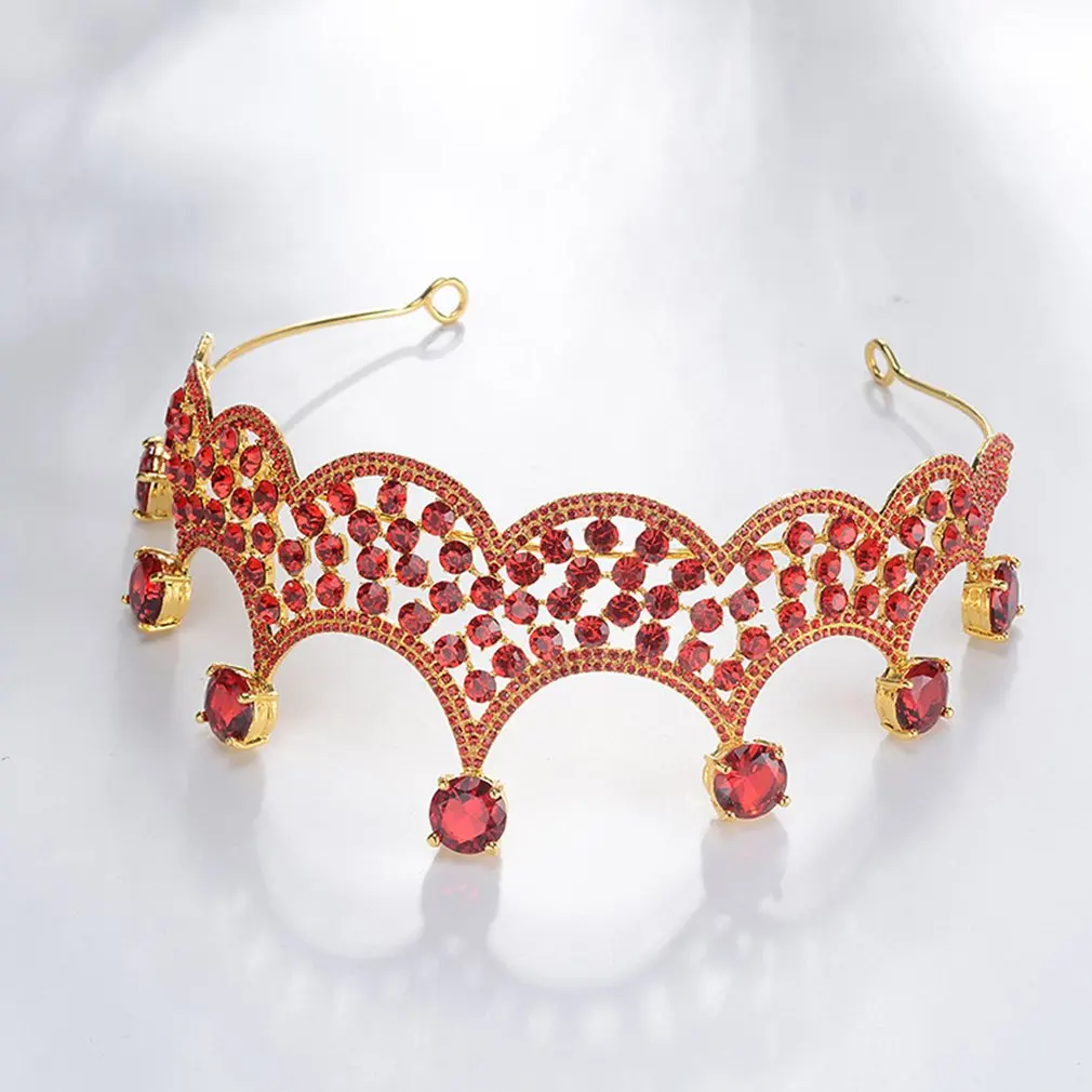 Creative Jewelry Baroque Style European And American Wedding Accessories Baroque Rhinestone Alloy White Crystal Crown