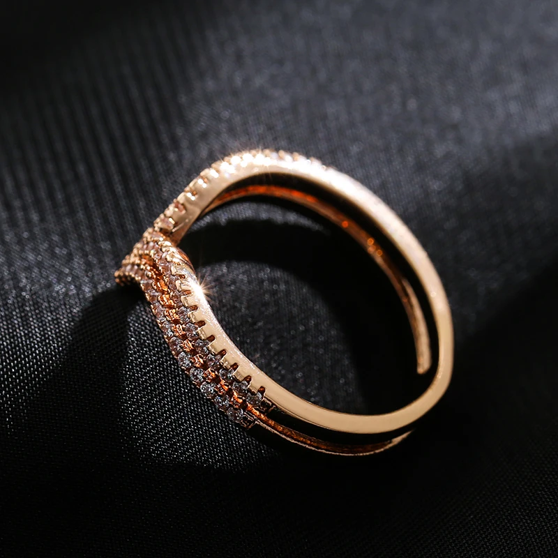 kinel new arrivals 585 rose gold ring double row micro wax inlay natural zircon hollow rings women wedding party fine jewelry Kinel New Arrivals 585 Rose Gold Ring Double Row Micro-wax Inlay Natural Zircon Hollow Rings Women Wedding Party Fine Jewelry 4