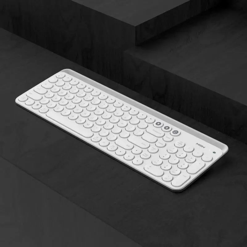 Белый Xiaomi Miiiw Bluetooth двухрежимный клавиатура MWBK01 104 ключей 2,4 ГГц Мульти совместимый Беспроводной клавиатура+ Испания русский паста - Цвет: Белый