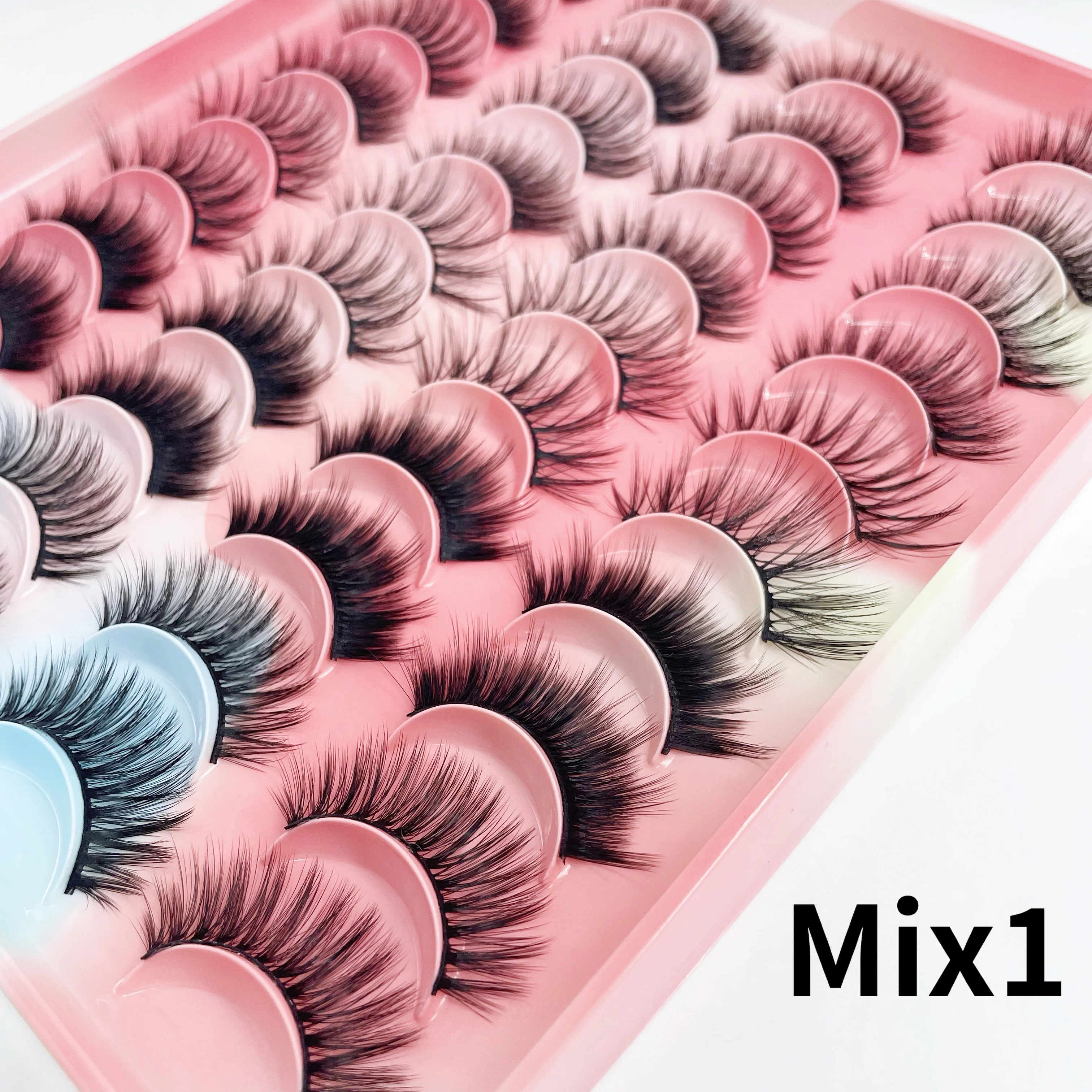 20 Pairs 25 Mm 3d Mink Lashes Bulk Faux With Custom Box Wispy Natural