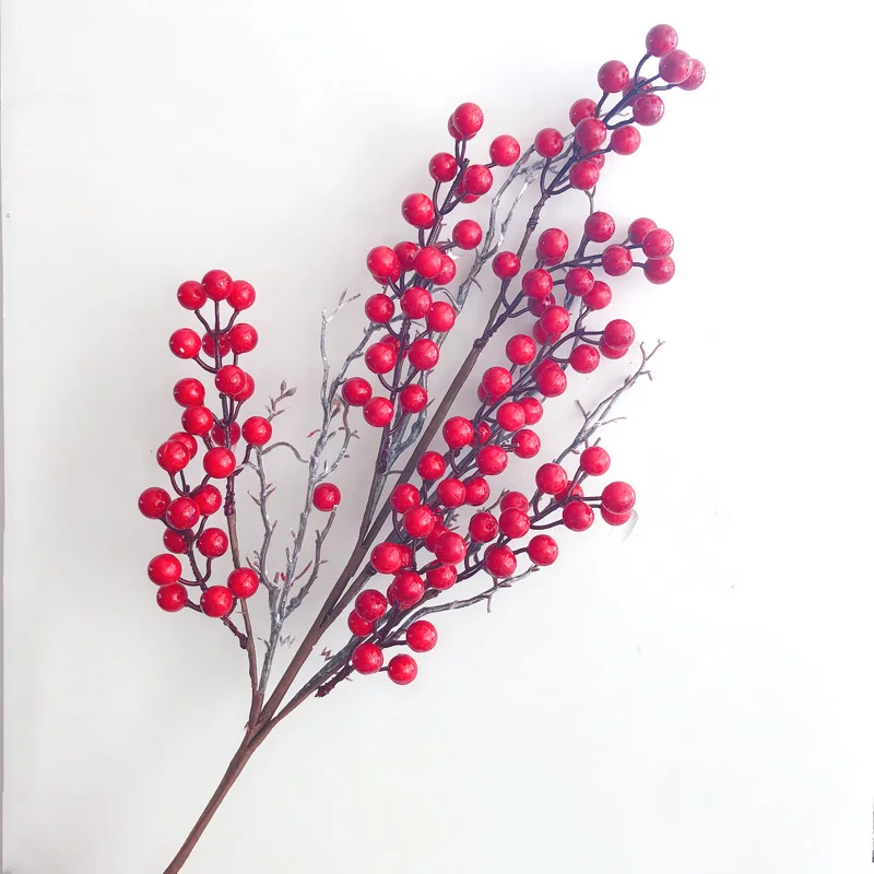 Рождественский ягодный искусственный сосновый конус красные фрукты для Рождественского украшения искусственные сосновые ветви