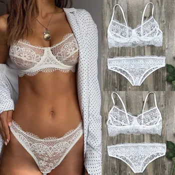 

Women Underwear Set Sexy Lace Bra set Hollow Breathable Lace 2020 New Fashion Undies Set