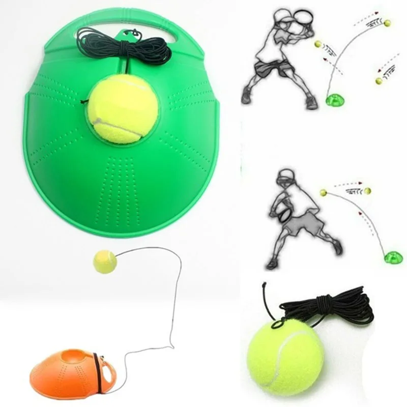 1set Self-study Sparring Device Tennis Base with Rebound Rope Ball Trainer Equipment Heavy Duty Solo Training Aids Tool | Спорт и