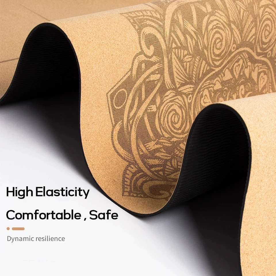 Accept customized 72*24 Inch Natural Cork TPE Yoga Mat Non-slip Pilates 5mm Exercise Mat Fitness Balance Training Mat 4mm