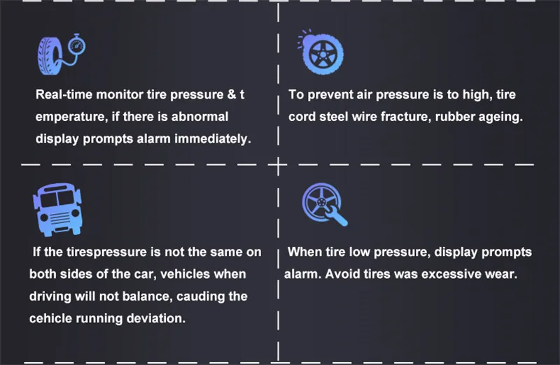 WONVON RF Wireless Car TPMS Tire Pressure Monitoring System Color LCD Display with Repeater+8 External Sensor For RV Trailer