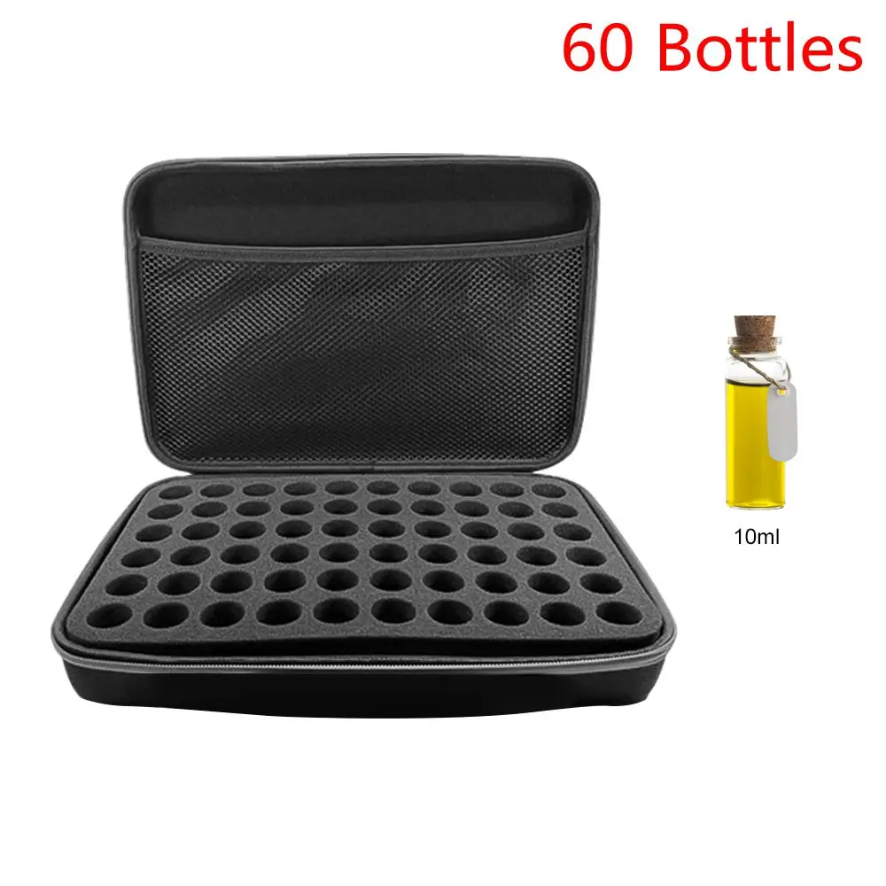 Black D 60 бутылок, чехол для хранения эфирного масла, сумка-держатель, портативный органайзер для бутылки эфирного масла для путешествий, Женский чехол для сбора парфюмерного масла - Цвет: Black D