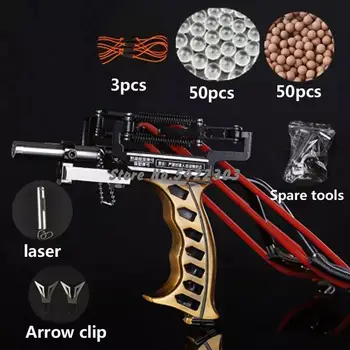 

High Quality Hunting Powerful Catapult Camouflage Stainless Steel Hunter Aluminium Alloy Sling Shot With Clamp And Laser