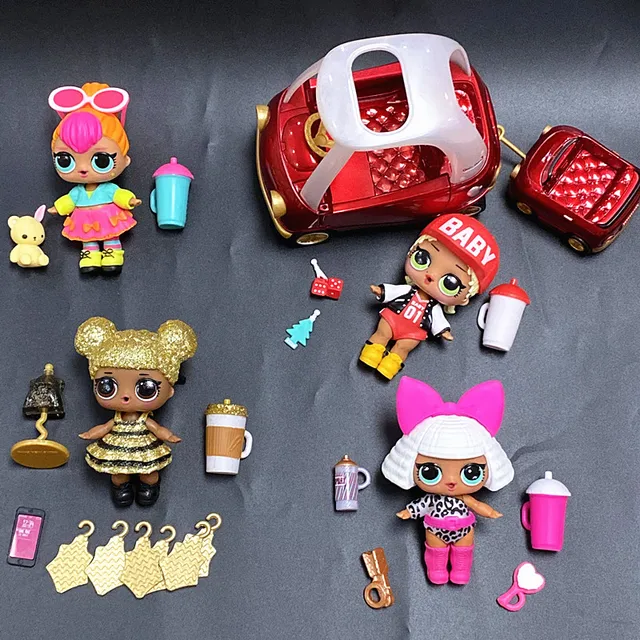 Choose Original NEW LOL Surprise Dolls Sets Queen Bee Car Set 8cm Sister Girl Doll Rare Styles Limited Collection Toys Kids Gift 1