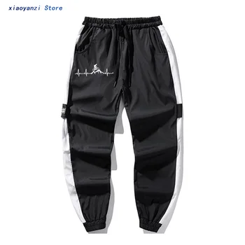 

Mountain Bike Heartbeat Funny MTB Dirt Bike hip hop long pants Plus Size Custom sweatpants Men's sports Fashion Family trousers