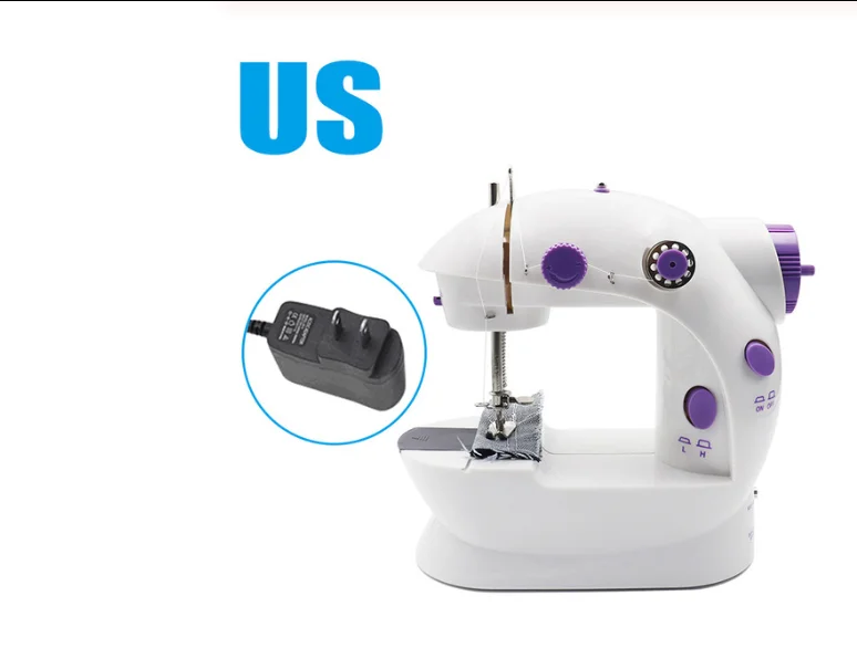 US PLUG Электрическая мини-швейная машина домашняя ручная машина для шитья скоростная лампа с регулировкой ручная швейная машина maquina de costura coser - Цвет: US PLUG