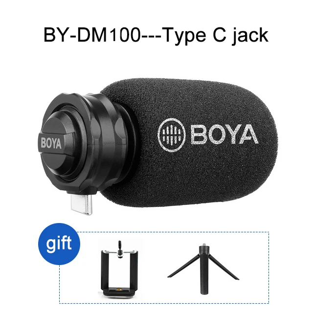 BOYA BY DM100 DM200 A7H Digital Condenser Mic Microphone for iPhone  Samsung Type C Android Phones iPad iPod 3.5mm headset with mic Microphones