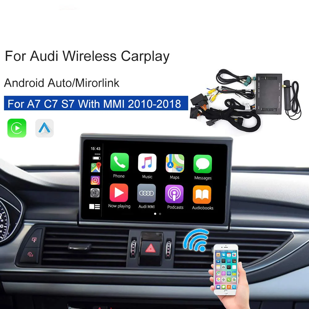 

Wireless Carplay Android Auto Retrofit Box for Audi A6/A7 2010-2018 Car multimedia player Support Airplay Mirrorlink IOS 13