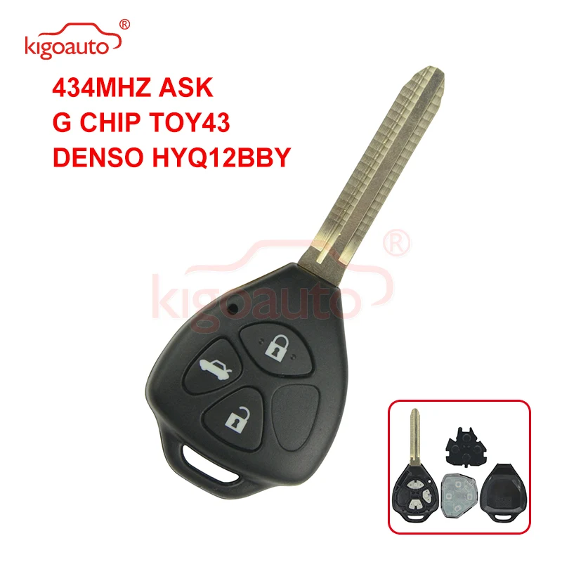 Дистанционный ключ Kigoauto DENSO HYQ12BBY 3 кнопки для Toyota Camry Corolla Автомобильный 2006 2007 2008 2009