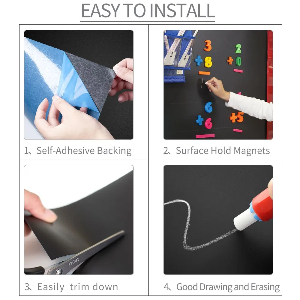 Магнитная настенная наклейка самоклеящаяся черная доска контактная бумага с