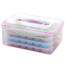 96 сеток 4 слоя портативный кубик льда коробка прессформы кубик льда лоток с лопатой для льда-прозрачный