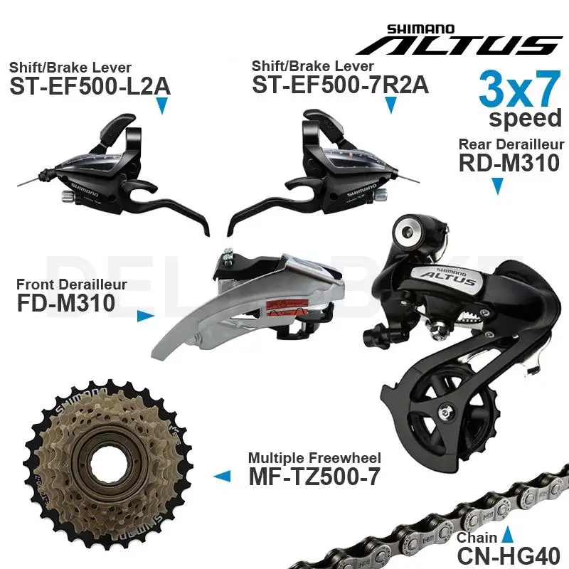 SHIMANO ALTUS ACERA 3x7 Speed Groupset include EF500 Shifters M310 M360 Front/Rear  Derailleur MF-TZ500 Cassette Sprocket Chain