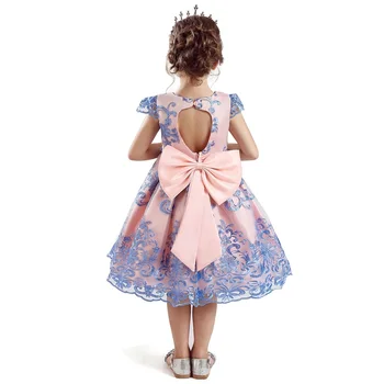 

Lace Bow Girls Dress Baby Kids Christmas Party Ball Dresses Tutu Birthday Flower Wedding Gown Baby Girl Children Frocks Vestidos