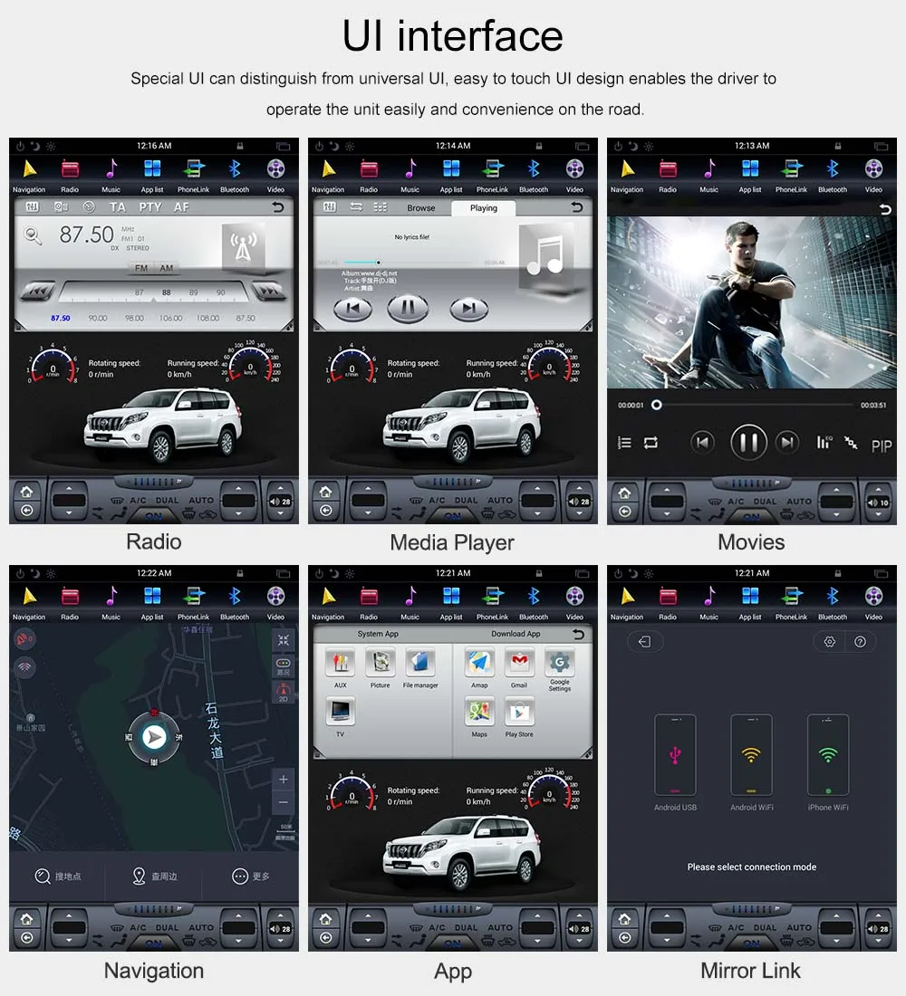 For Tesla style Android 9.0 Car GPS Navigation For Subaru Legacy Outback 2009 2010 2012 2013 2014 head unit multimedia radio tape recorder7