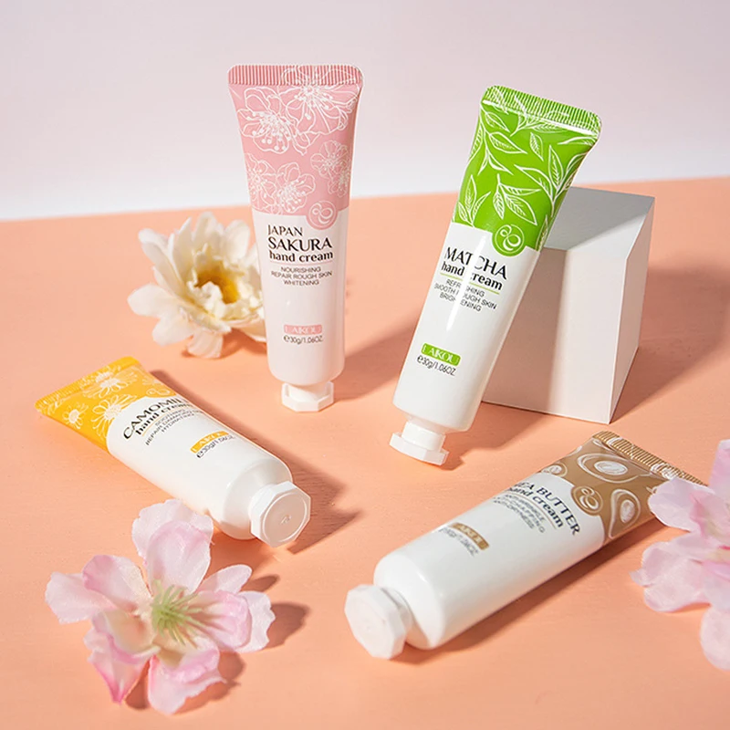 4pcs Deep Moisturizing Refreshing Hand Cream Sakura Matcha Shea Butter Chamomile Gentle Soften Keratin Improve Dry Body Lotion 5 4pcs Deep Moisturizing Refreshing Hand Cream Sakura Matcha Shea Butter Chamomile Gentle Soften Keratin Improve Dry Body Lotion - Image 5