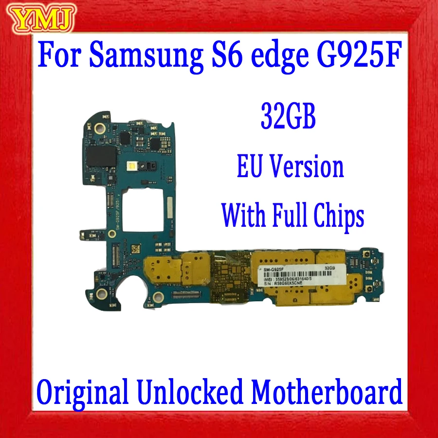 Оригинальная разблокированная материнская плата для Samsung Galaxy S6 Edge G925F с системой