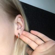 Милые женские серьги золото с родиевым покрытием покрытие маленькие основные серьги-кольца для женщин девушек