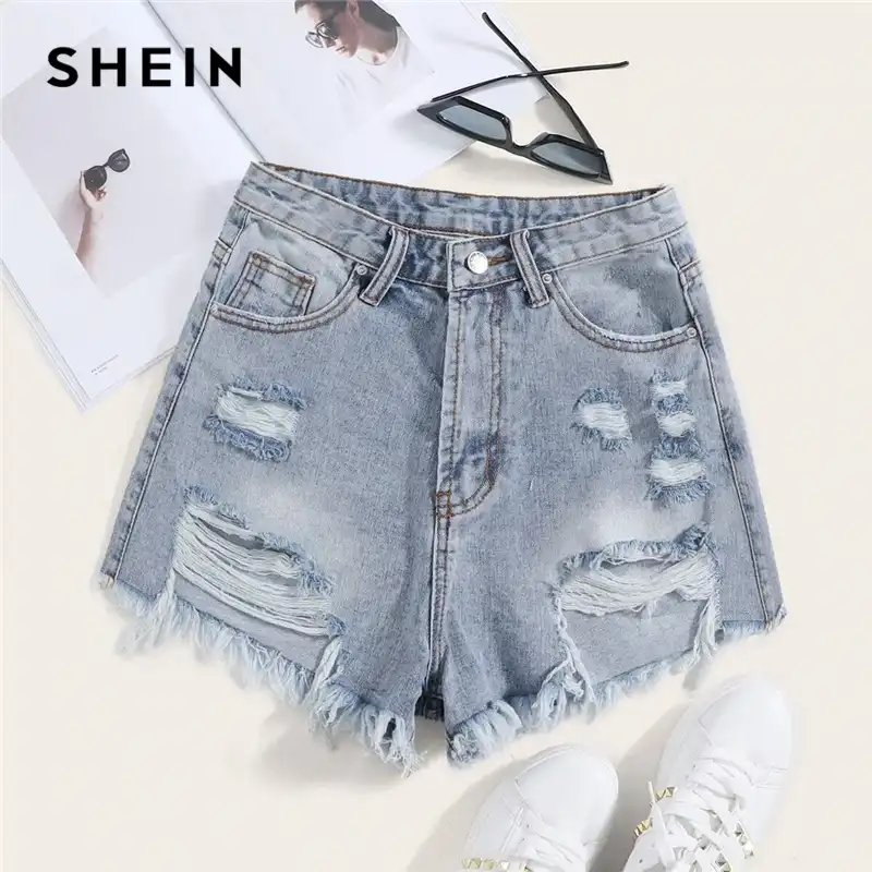 frayed high waisted shorts