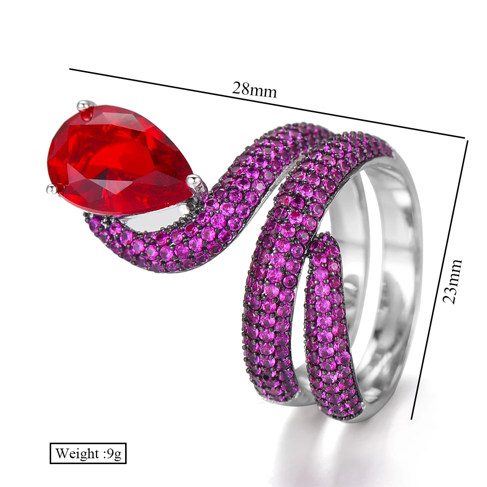 GODKI Jimbora Monaco, дизайнерское роскошное эффектное кольцо в виде змеи для женщин, на каждый день, кубический циркон, помолвка, Дубай, панк, свадьба