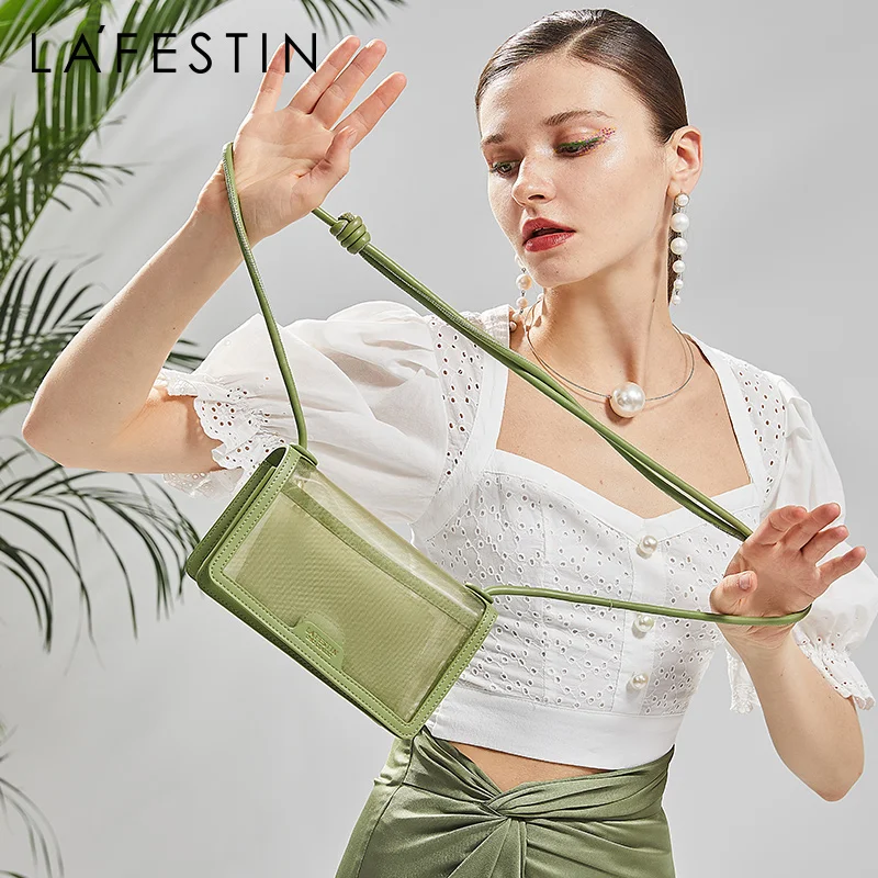 

LA FESTIN Bag 2020 new wave summer fashion transparent jelly small square bag wild shoulder messenger female bag