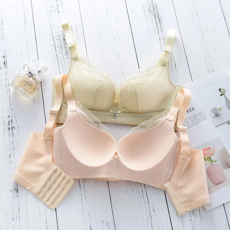 Guoenenyy Women's underwear ultra-thin big breasts small anti-sagging no rims adjustable breast support artifact bra