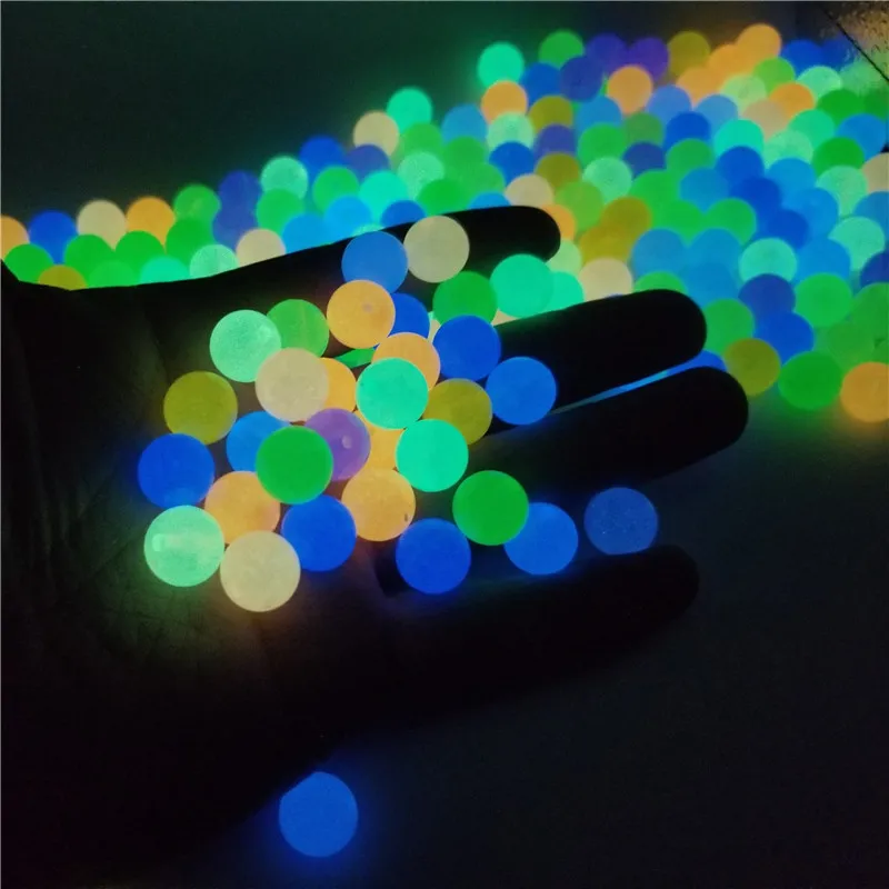 

6-8-10-12mm Strong Luminous Beads Glow In The Dark Fishing Loose Spacer Beads for Jewellery Marking DIY Necklace Bracelet