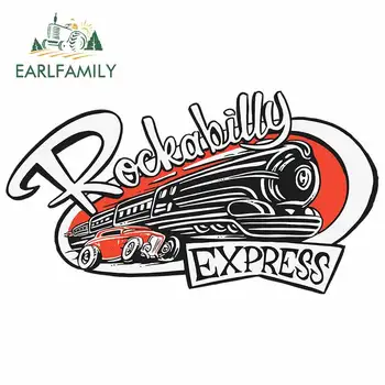 

EARLFAMILY 13cm x 7.1cm for Rockabilly Express Camper Truck Decal DIY Anime JDM Car Stickers for Custom Printing JDM Decoration