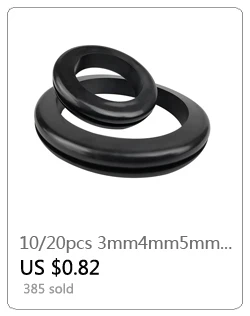 243Pcs/box Rubber Grommet Gasket Kits for Wire Cable Black Assortment Set