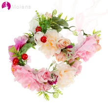 Свадебные аксессуары для волос из моланов, свадебная модная Цветочная корона для художественной фотографии, ручная работа, женская искусственная Цветочная повязка на голову, обруч