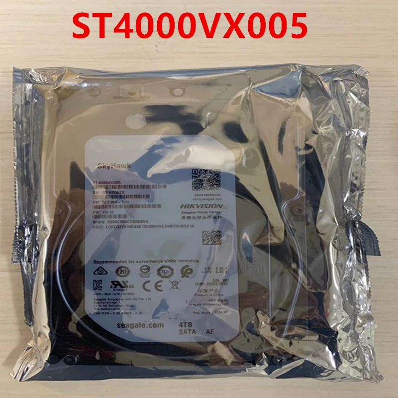 

New Original HDD For Seagate 4TB 3.5" SATA 6 Gb/s 64MB 5900RPM For Internal Hard Drive For Surveillance HDD For ST4000VX005