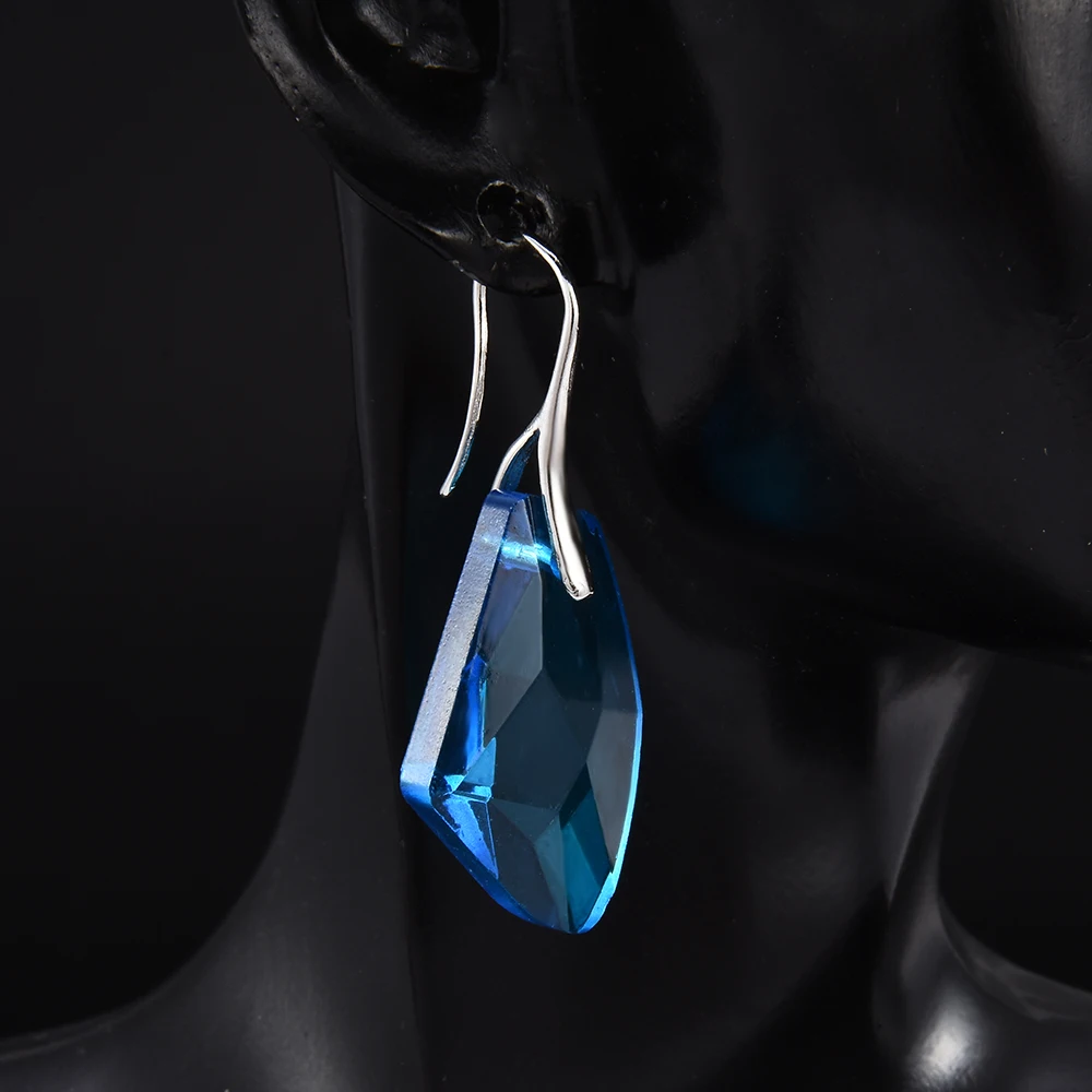 H977a9af9c5994623869ac6ebf7f80457d - New Fashion Personality Blue women Crystal Long Drop Earrings Jewelry for Woman Free shipping