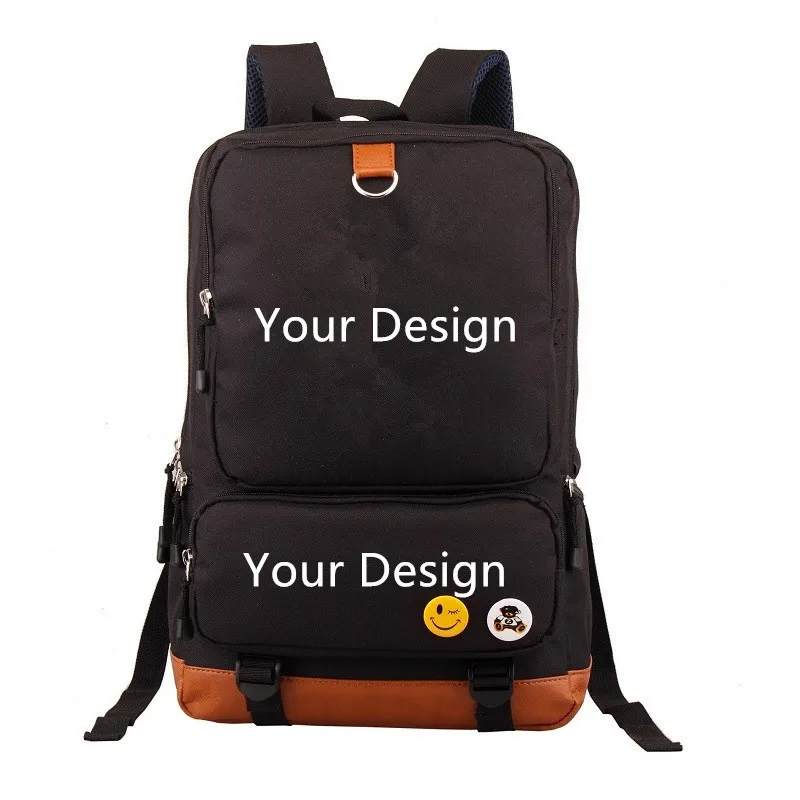 Сделанный на заказ рюкзак через плечо, дорожная школьная сумка для подростков, Повседневная USB зарядка, водонепроницаемый Противоугонный рюкзак, рюкзак для ноутбука - Цвет: backpack black