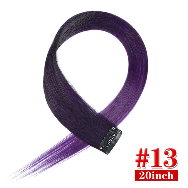 Clip in Hair Extensions Highlights Straight Long Hairpiece Hair Accessories for Girls Women Kids Doll Hair Pieces Wigs Pieces 13
