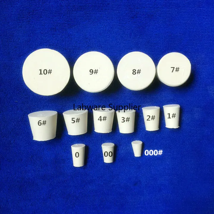 20 шт./лот 000#-4# резиновая пробка, erlenmeyer фляга пробка бутылки, крышка для пробирок