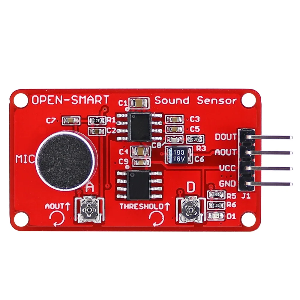 Датчик звука OPEN SMART LM386 модуль датчика обнаружения голоса с аналоговым/цифровым