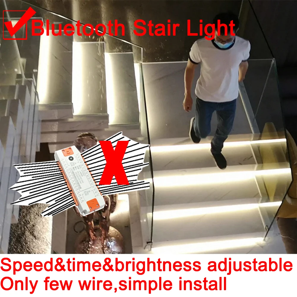 Bluetooth Led Intelligent Night Light Human Body Motion Induction Radar Sensor Stair Step Staircase Hallway Wall Lamp | Лампы и