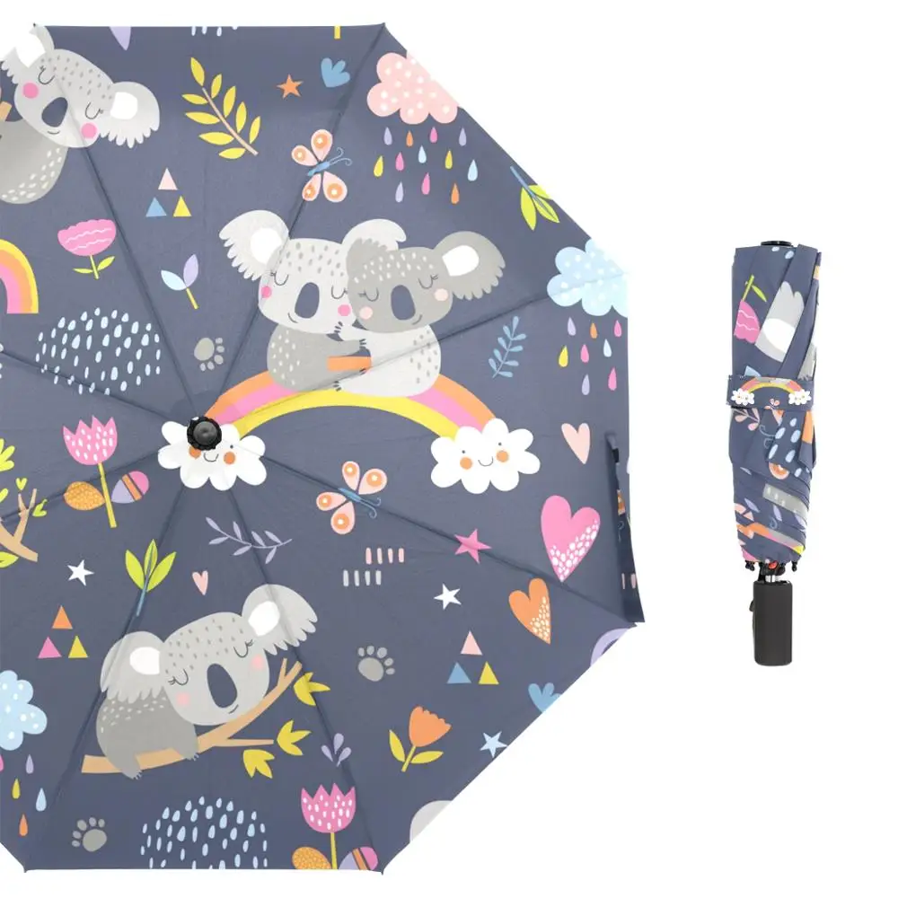 Cute Koala Children Umbrellas Non automatic Portable Kid Umbrella Three