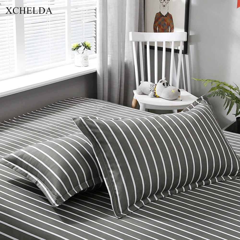 Black Adult linens Couple Queen King Size Bedding Set luxury Cotton Stripe Comforter Duvet Cover Bed Sheet set Home Textile