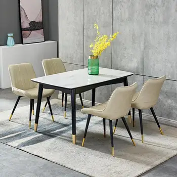 

Nordic Luxury Dining Chair Domestic Iron Stool Soft Back Net Red Chair Modern Simple Restaurant Hotel Desk Chair