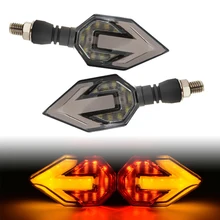  2PCS Universal LED Motorcycle Turn Signals Light 12v IP68 Waterproof Tail Arrow Flowing Water Light Rear Lights Accessories 