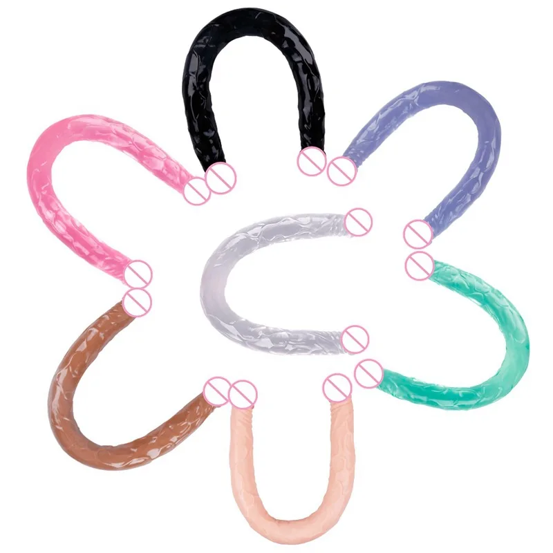 PVC Big Dildo Long Penis Butt Plug Realistic Double Ended Dildo Flexible Big Penis for Masturbator Sex Toys for Lesbian