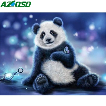 

AZQSD Paint By Number Canvas Painting Kits Animal DIY Unframe Coloring By Numbers Panda Acrylic Paint Handpainted Gift