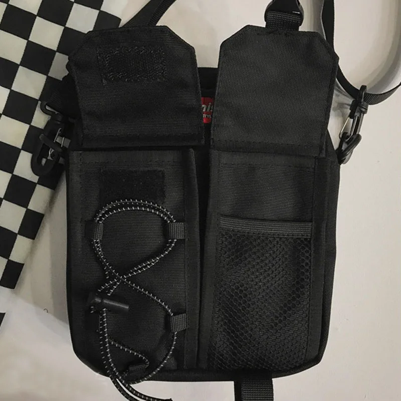 Street Mini Crossbody Bag Men's Hip Hop Small Messenger Bags Fashion Cell  Phone Flap Men Waterproof Oxford Shoulder Pack XA58C