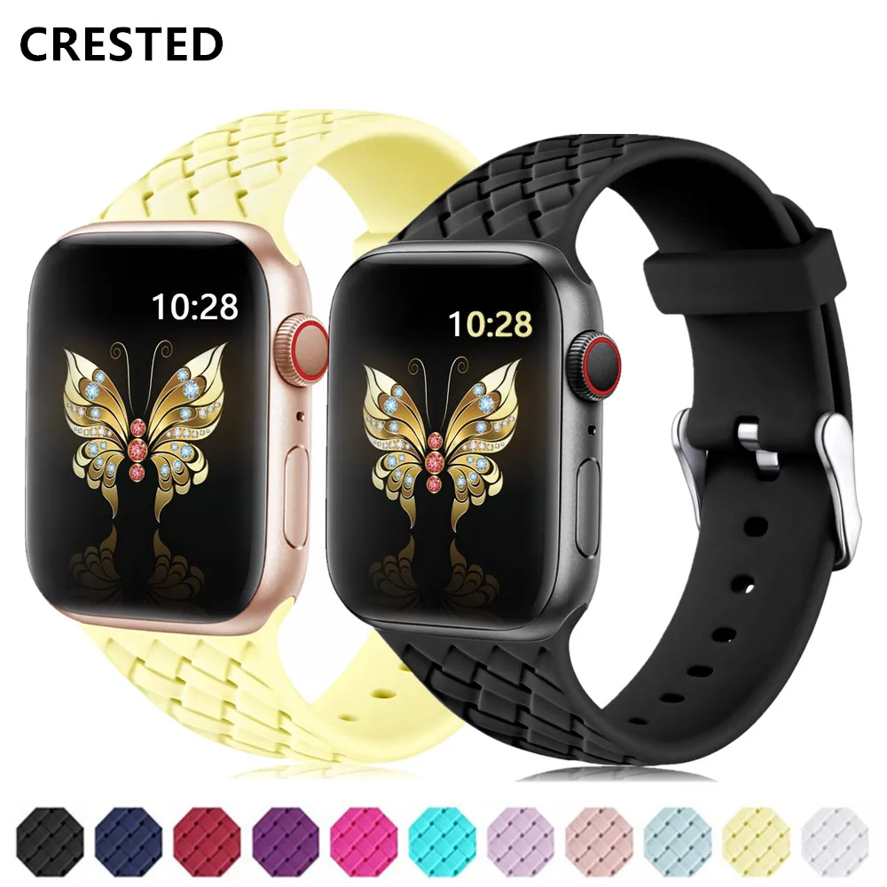 Ремешок силиконовый для Apple watch band 5 4 3 44 мм 40 браслет iwatch 42 38 мм|Ремешки часов| |