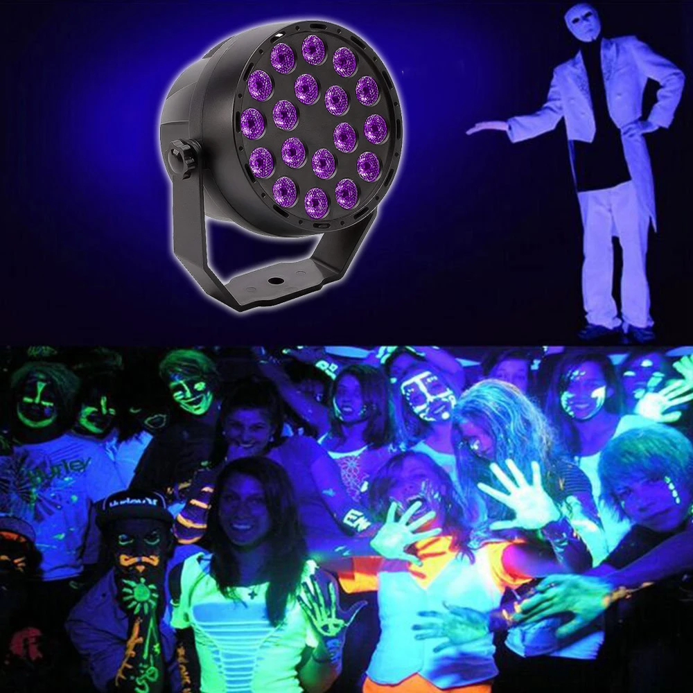 54 Вт светодиодный сценический светильник, УФ светодиодный светильник, хрустальный магический шар, лампа DMX контроллер, фиолетовый светильник, для дискотеки, DJ, Клубные, вечерние, KTV