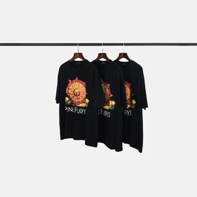 

NER INS High Street Style Retro Trend Kanye West Same Paragraph Sun God Print Tide Brand Loose Neutral Short Sleeve T-shirt